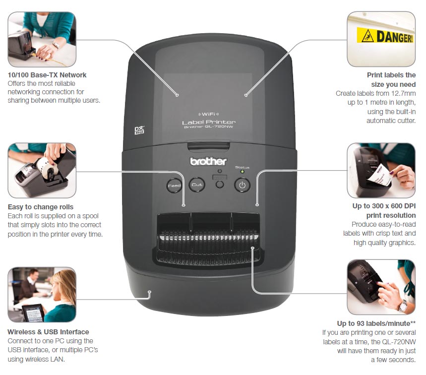 Jual Harga Brother QL720NW Professional Wired and Wireless Label Printer